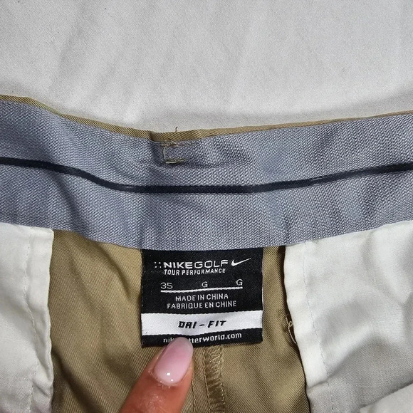 Nike Golf Tour‎ Performance Dri Fit Shorts Men's 35 Khaki Active wear Stretch - Picture 4 of 5